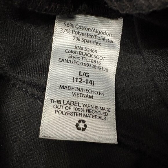 Time And Tru Womens Black Jeggings Skinny Pants L(12-14) Stretch Comfortable Fit - Picture 4 of 9